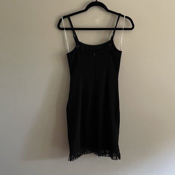 Lulus Women S Black Sleeveless Every Time We Touch Fringe Bodycon Mini Dress - Picture 11 of 12